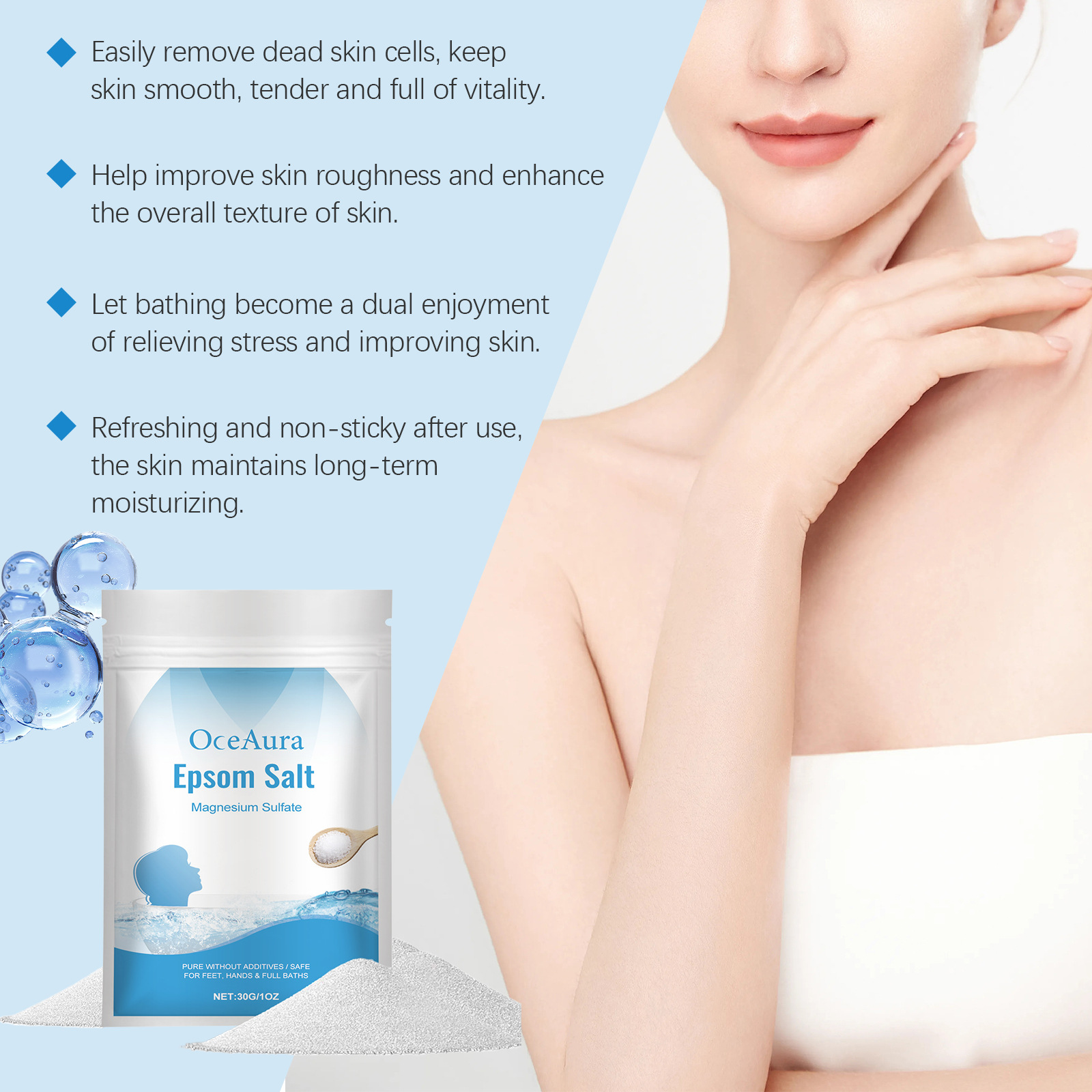 OceAura Epsom Salt Bath Stress - Bath Salts Magnesium ulasan dan harga