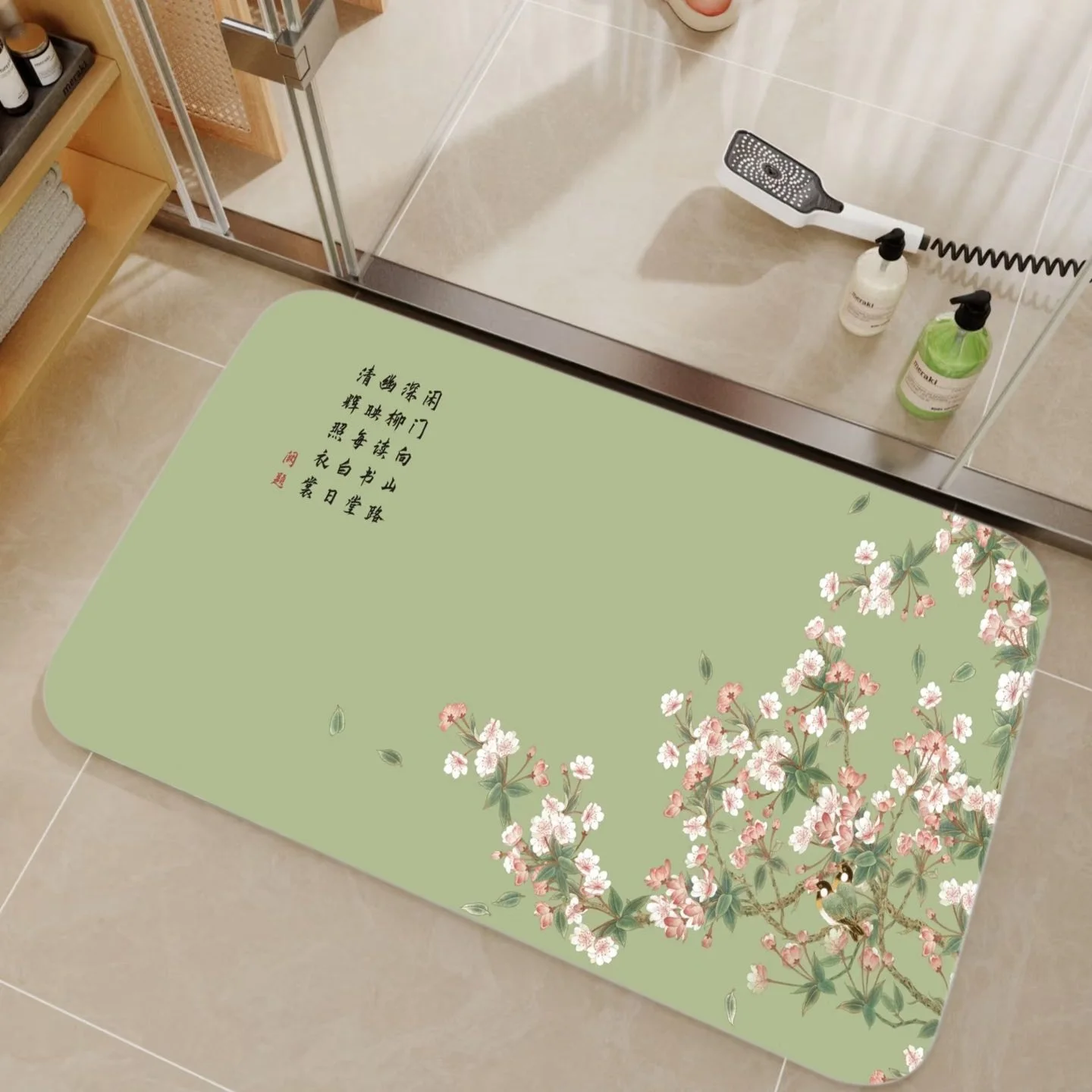 VIKAMA Bamboo & Chinese Callig - Bamboo Bath Mat ulasan dan harga