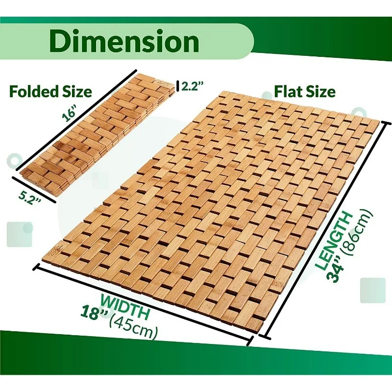 Natural Bamboo Wood Bath Mat B - Bamboo Bath Mat ulasan dan harga